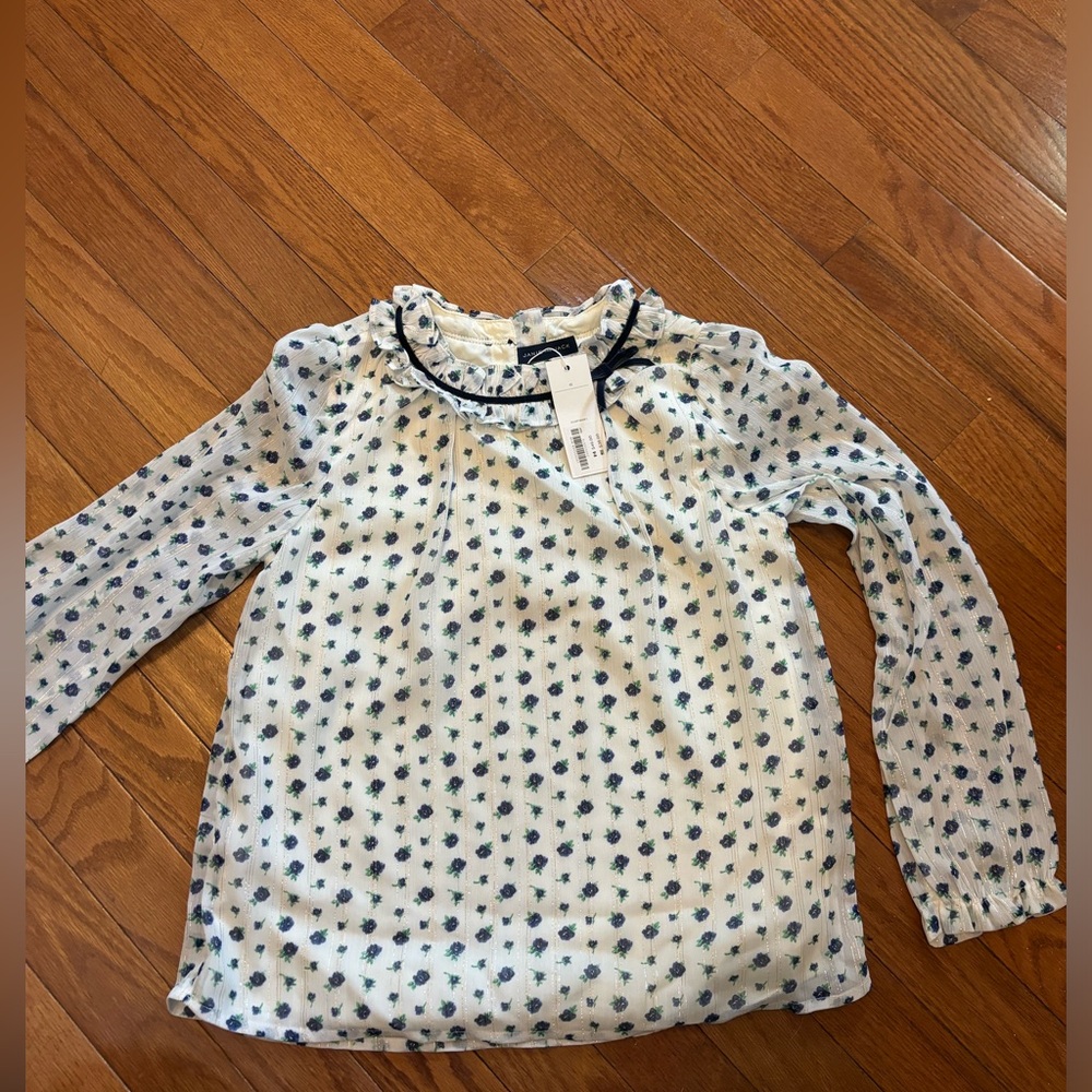 Brand new Janie & Jack dressy blue flower dress blouse shirt girls size 10